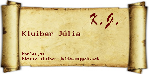 Kluiber Júlia névjegykártya