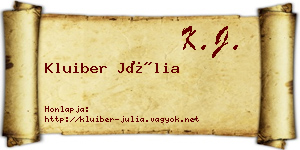 Kluiber Júlia névjegykártya